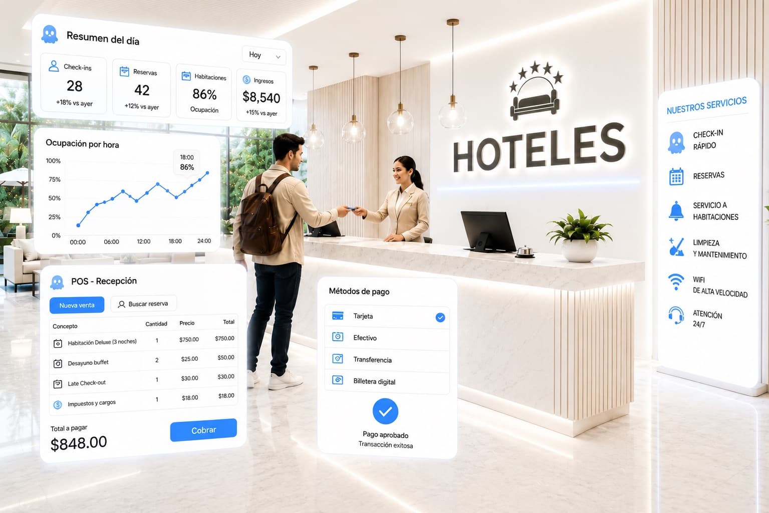 Hotel boutique colombiano operando con PhantomApp